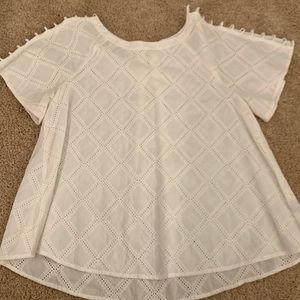 White eyelet blouse